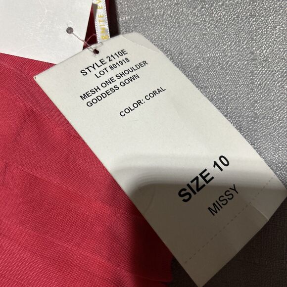 Ignite Evenings by Carol Lin Coralone shoulder formal dress sz 10 bridesmaid - Picture 5 of 9